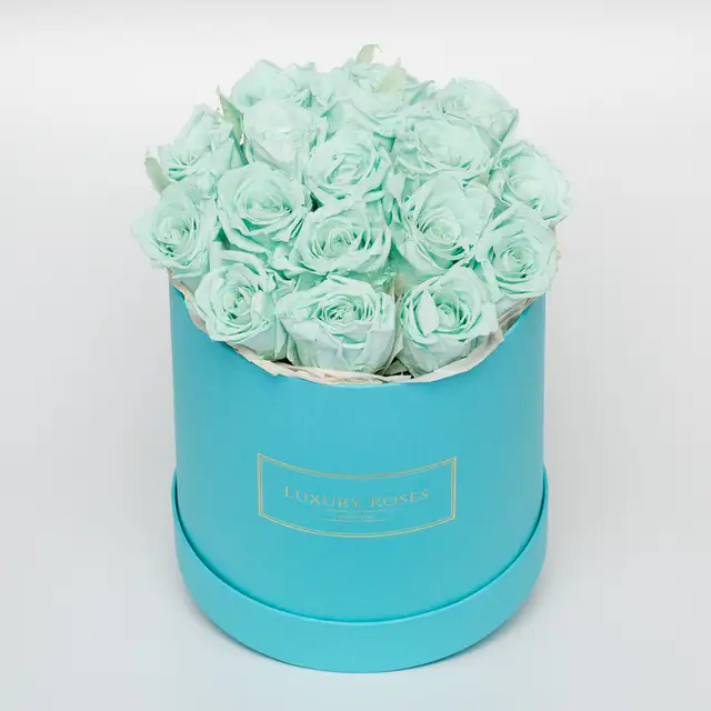 Букет 11 тиффани роз в шляпной коробке, Букеты в шляпной коробке - Luxury Roses, СПб - фото 2