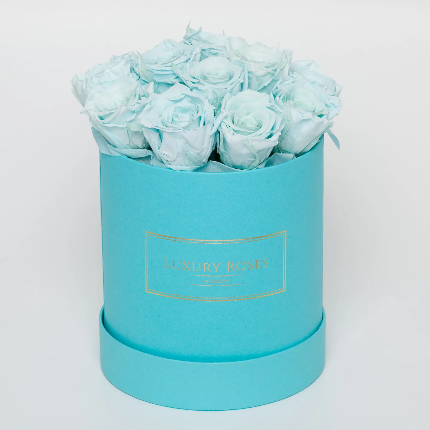 Букет 11 тиффани роз в шляпной коробке, Букеты в шляпной коробке - Luxury Roses, СПб