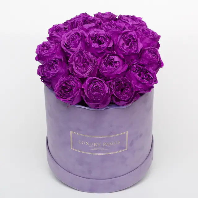 Букет 21 пионовидная роза в бархатной коробке, Пионовидные розы - Luxury Roses, СПб - фото 2