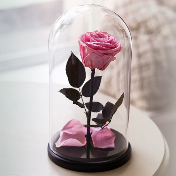 Роза в колбе розовая sweet