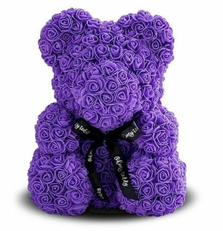 Мишка из роз Violet (40 см)