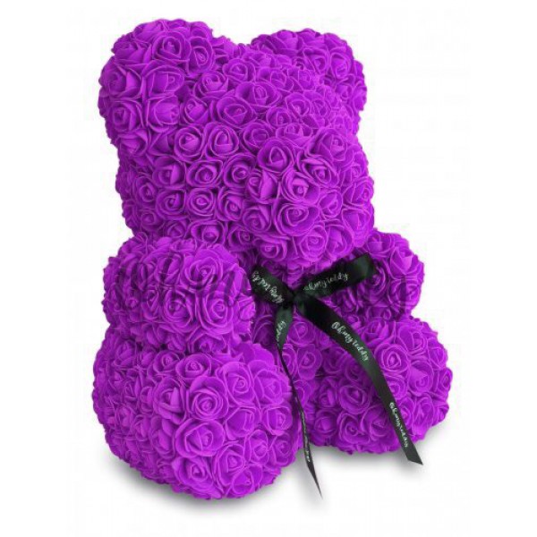 Мишка из роз Violet (70 см) - фото 2