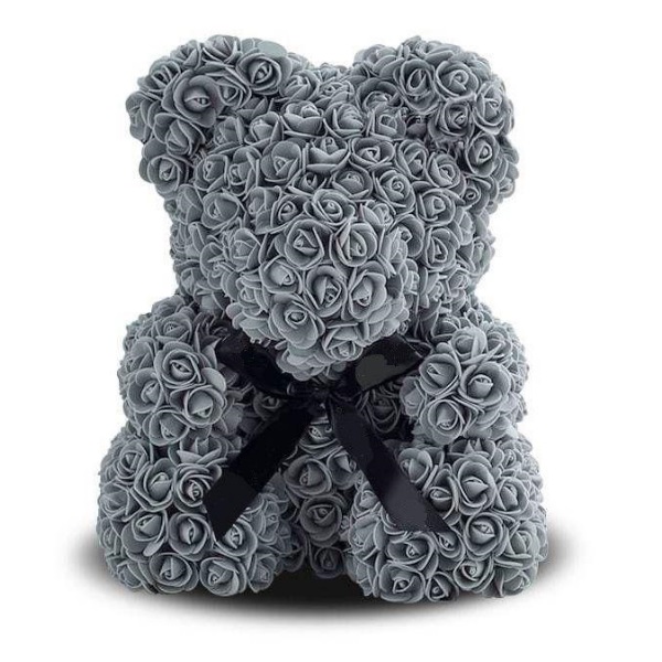 Мишка из роз Silver (70 см)