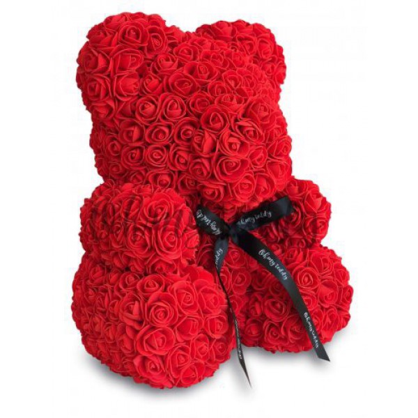 Мишка из роз Red (40 см) - фото 2
