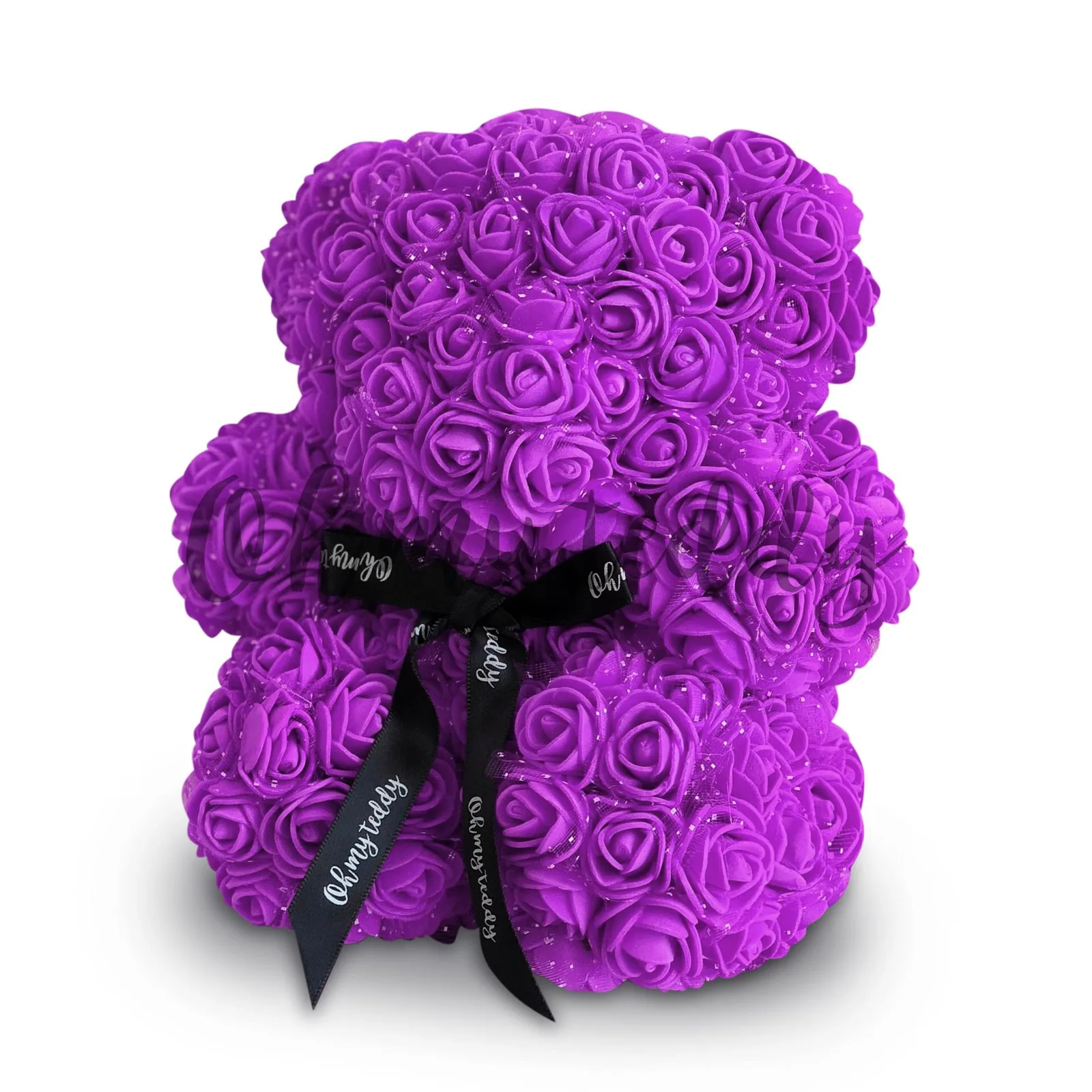 Мишка из роз фиолетовый 25 см, Мишки из роз - Luxury Roses, СПб
