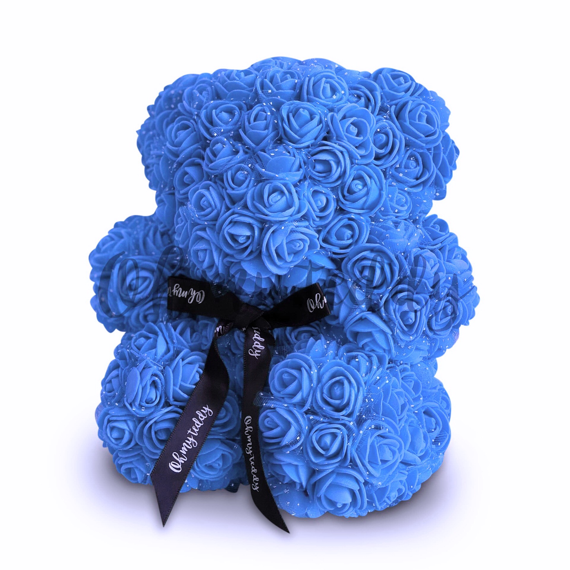 Мишка из роз Blue (25 см)