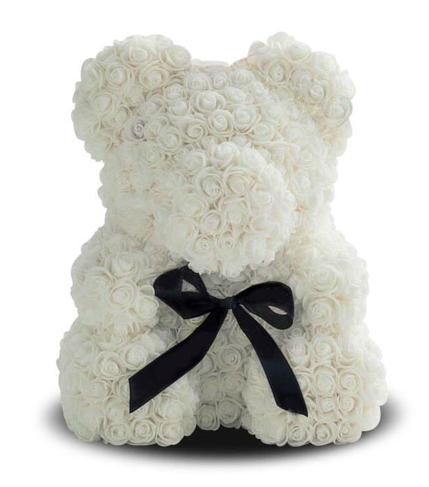 Мишка из роз White (70 см)