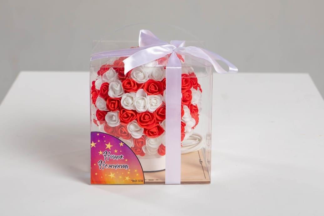 Светильник из роз Красный