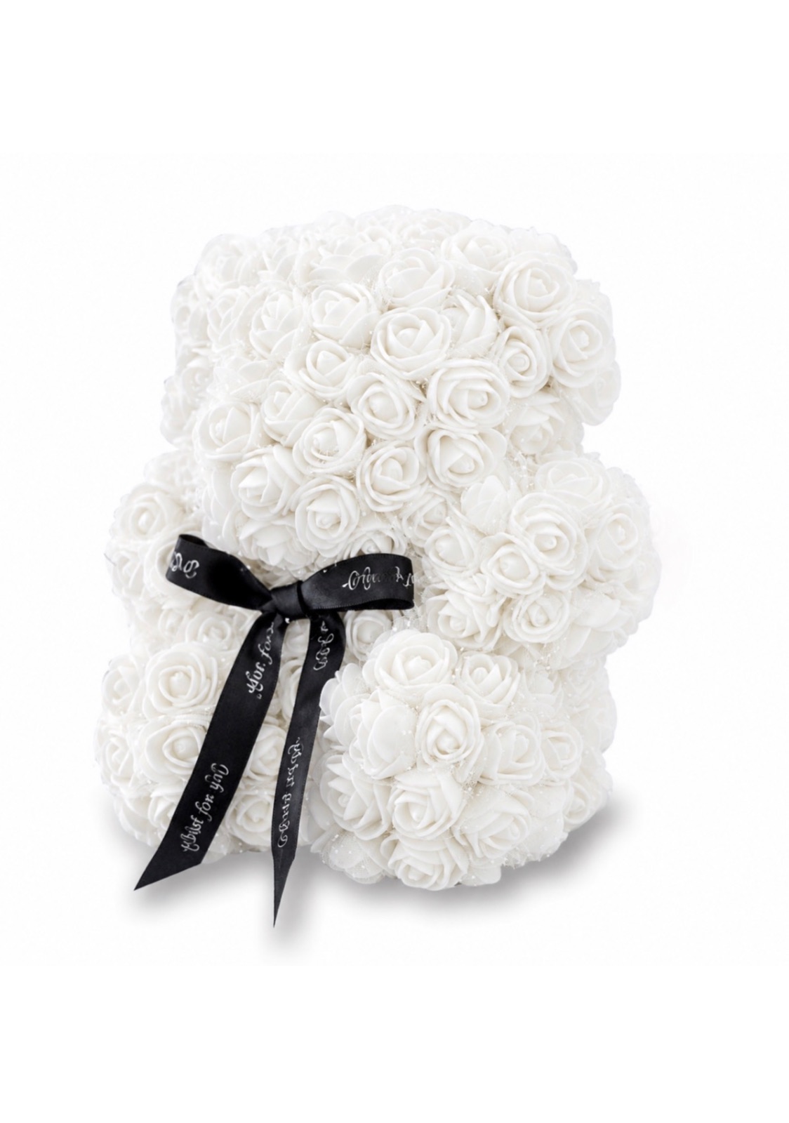 Мишка из роз White (20 см)